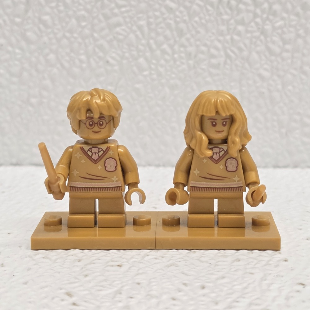 Lego Harry Potter 20 Years Golden Minifigures Lot of 2 - Harry and Hermione
